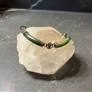 Jadeite silver plated bracelet